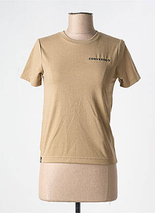 T-shirt sérigraphie manches courtes marron CONVERSE femme
