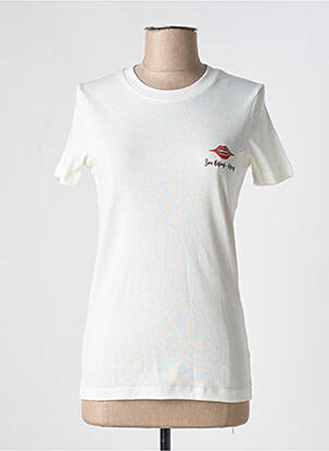 T-shirt sérigraphie manches courtes beige LA PETITE FRANCAISE femme
