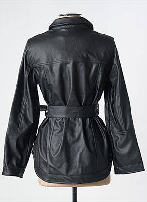Veste simili cuir fermeture pressionnée noir PIECES femme