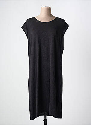 Robe mi-longue manches courtes manches courtes noir PIECES femme