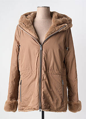 Parka finition intérieure fourrure synthétique a capuche beige GEOX femme