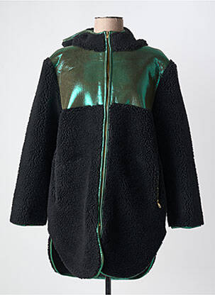 Manteau long coupe droite sans capuche noir WILD femme