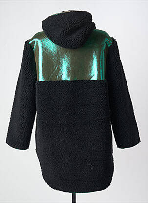 Manteau long coupe droite sans capuche noir WILD femme