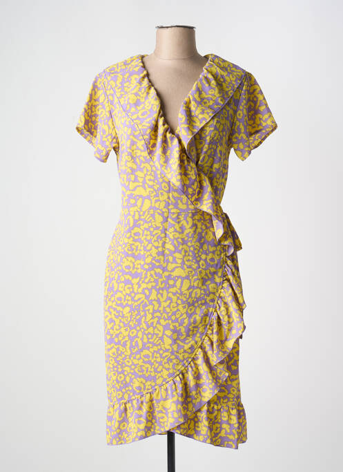 Robe mi-longue jaune NOISY MAY pour femme