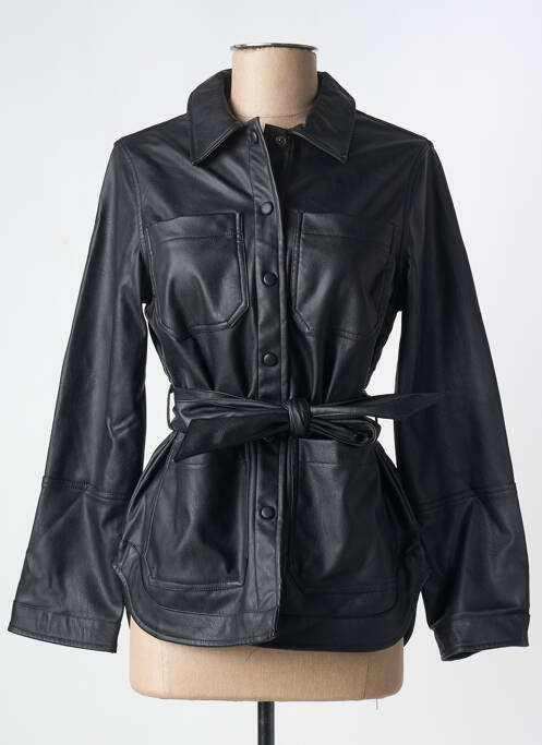 Veste simili cuir noir PIECES pour femme