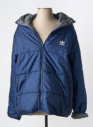 Doudoune poches a capuche bleu ADIDAS homme
