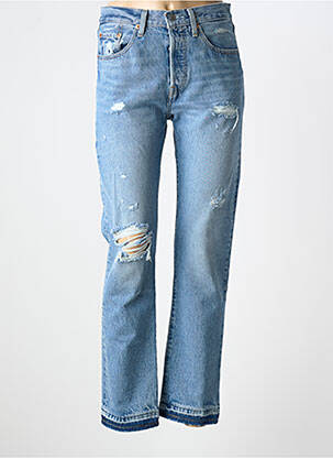 Jeans coupe droite effet usé délavé taille normale bleu LEVIS femme