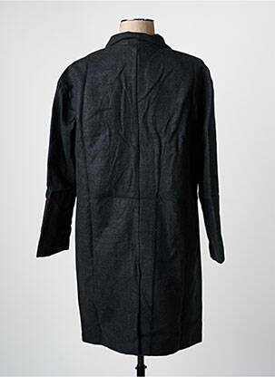 Manteau long coupe droite sans capuche gris ARELINE femme