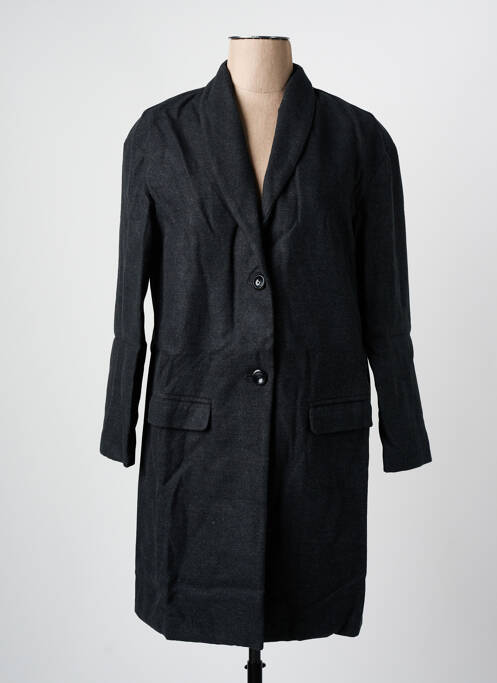 Manteau long coupe droite sans capuche gris ARELINE femme