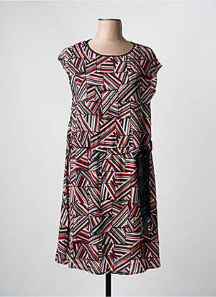 Robe mi-longue manches courtes manches courtes noir ARELINE femme