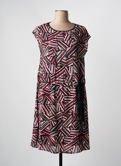 Robe mi-longue manches courtes manches courtes noir ARELINE femme