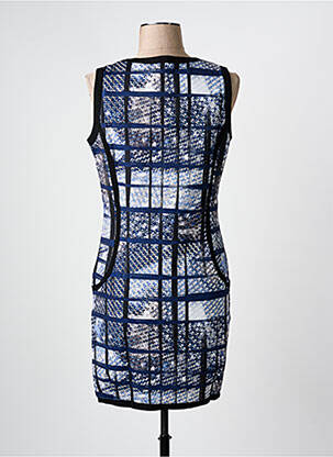 Robe mi-longue imprimé fantaisie sans manche bleu ARELINE femme