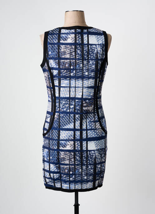 Robe mi-longue imprimé fantaisie sans manche bleu ARELINE femme