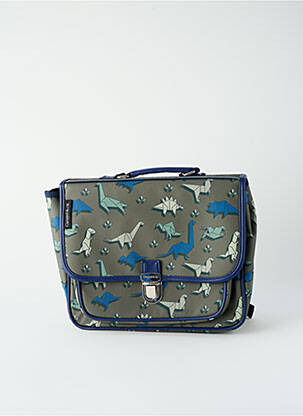 Cartable imprimé fantaisie vert CARAMEL & CIE garcon