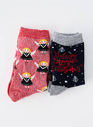 Chaussettes imprimé fantaisie rouge APOLLO femme