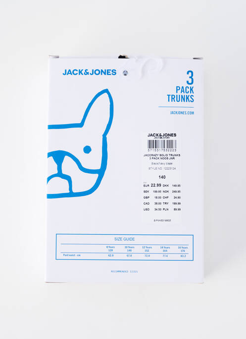 Boxer bleu JACK & JONES pour garçon