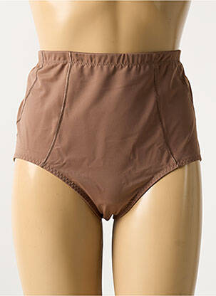 Culotte haute effet matière satinée marron ANITA femme