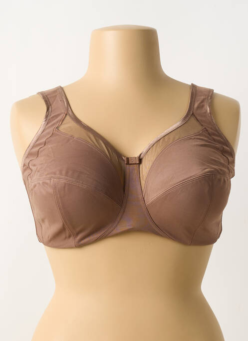 Soutien-gorge effet matière satinée marron ANITA femme