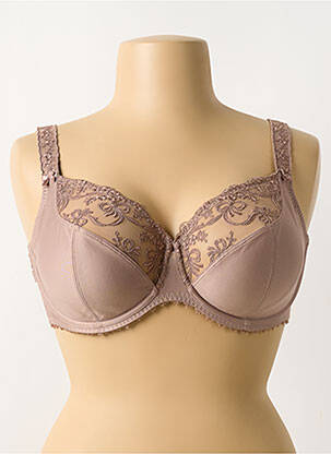Soutien-gorge effet matière satinée marron ROSA FAIA femme