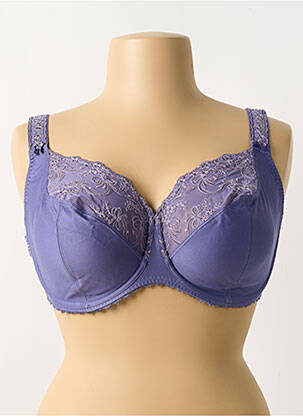 Soutien-gorge effet matière satinée bleu ROSA FAIA femme