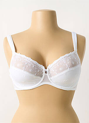 Soutien-gorge effet matière satinée haut soutien-gorge emboitant blanc ROSA FAIA femme
