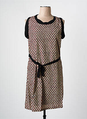 Robe mi-longue beige ARELINE pour femme