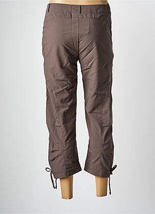 Pantacourt stretch taille normale marron ARELINE femme