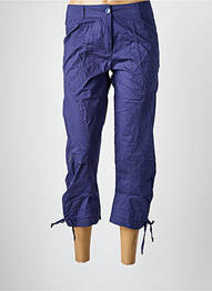 Pantacourt coupe droite taille normale bleu ARELINE femme