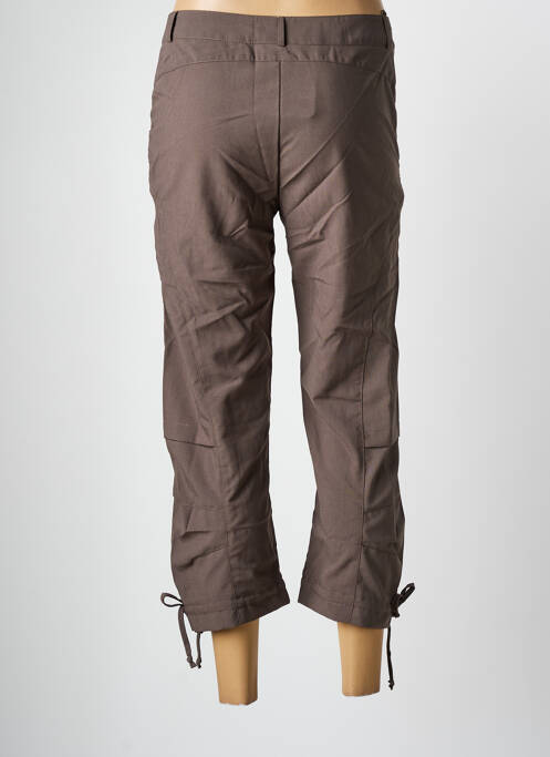 Pantacourt stretch taille normale marron ARELINE femme
