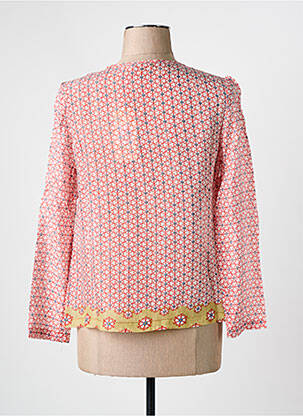 Blouse tissage popeline manches longues rouge ARELINE femme