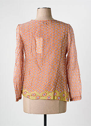 Blouse imprimé fantaisie manches longues orange ARELINE femme