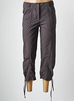 Pantacourt stretch taille normale gris ARELINE femme