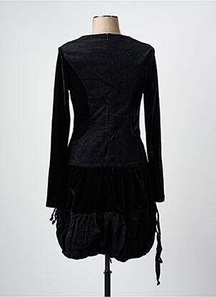 Robe mi-longue manches longues manches longues noir ARELINE femme