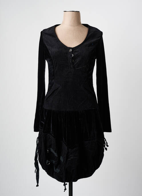 Robe mi-longue noir ARELINE pour femme