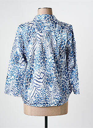 Blouse imprimé fantaisie manches longues bleu ARELINE femme