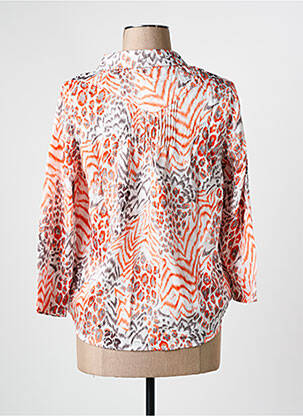 Blouse tissage popeline manches longues orange ARELINE femme