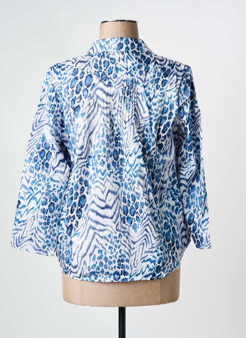 Blouse imprimé fantaisie manches longues bleu ARELINE femme