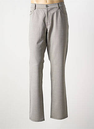 Pantalon slim tissage chiné taille normale marron BRUNO SAINT HILAIRE homme