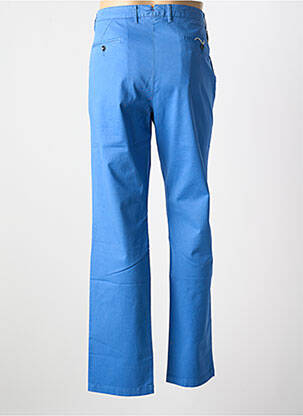 Pantalon chino poches taille normale bleu BRUNO SAINT HILAIRE homme
