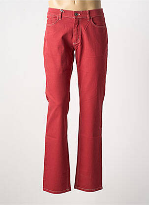 Jeans coupe slim stretch taille normale rouge BRUNO SAINT HILAIRE homme