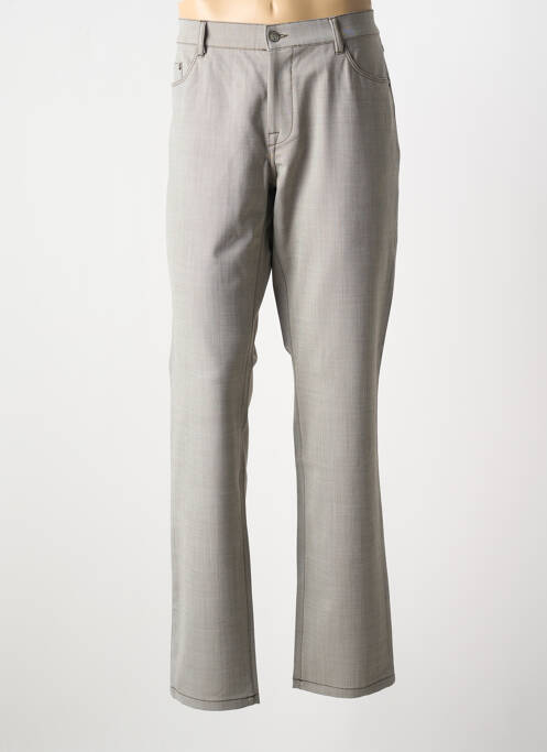 Pantalon slim tissage chiné taille normale marron BRUNO SAINT HILAIRE homme