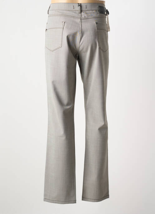 Pantalon slim tissage chiné taille normale marron BRUNO SAINT HILAIRE homme