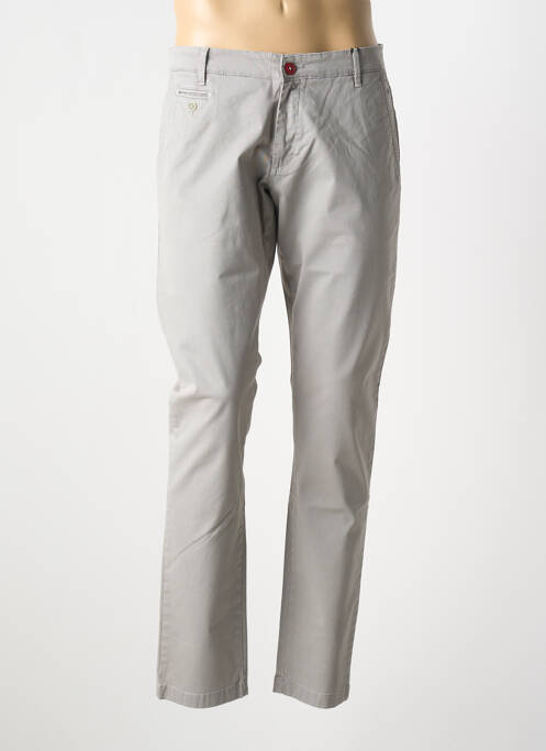 Pantalon droit tissage chiné taille normale gris DELAHAYE homme