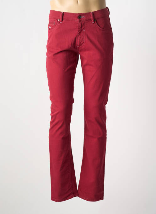 Jeans coupe slim poches taille normale rouge BRUNO SAINT HILAIRE homme