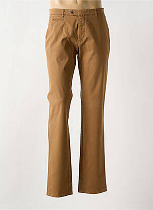 Pantalon chino tissage popeline taille normale marron BRUNO SAINT HILAIRE homme