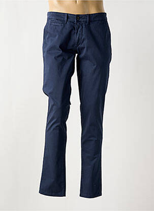 Pantalon chino tissage popeline taille normale bleu DELAHAYE homme