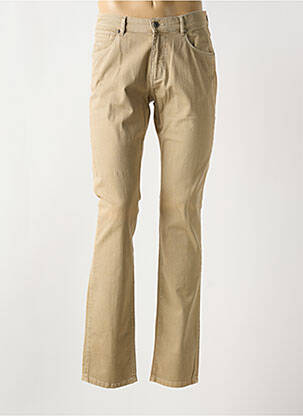 Jeans coupe slim beige BRUNO SAINT HILAIRE pour homme