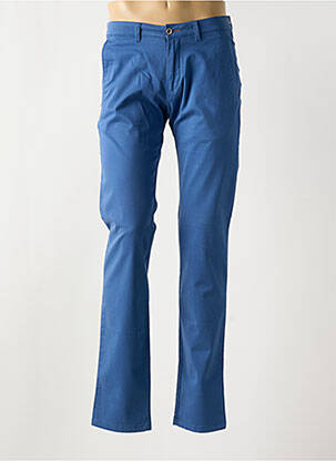 Pantalon chino bleu BRUNO SAINT HILAIRE pour homme