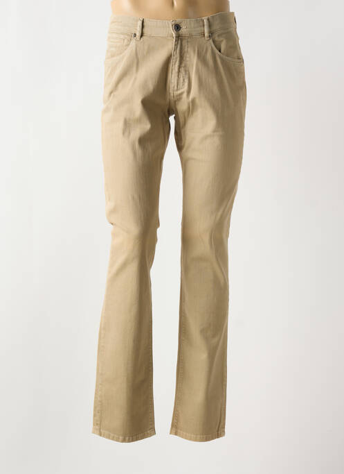 Jeans coupe slim beige BRUNO SAINT HILAIRE pour homme
