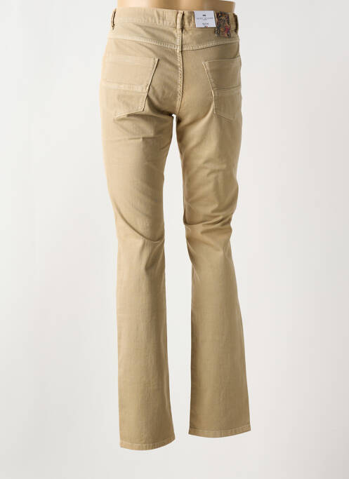 Jeans coupe slim beige BRUNO SAINT HILAIRE pour homme